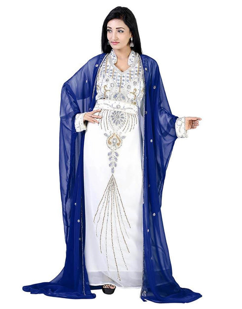 Women Blue Colored Embroidery worked Kaftan